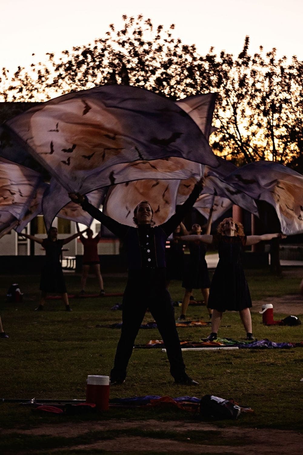 Desert Ridge marching band performing at the Homecoming game